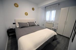 a bedroom with a large bed and a window at APARTAMENTOS LUDOVICO in Béjar