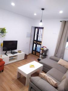 TV a/nebo společenská místnost v ubytování Casa con jardín
