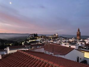 einen Blick auf die Dächer einer Stadt in der Unterkunft Mirador Templario in Jerez de los Caballeros