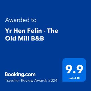 モーファ・ネビンにあるYr Hen Felin - The Old Mill B&Bの携帯電話のスクリーンショット