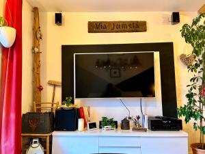 TV a/nebo společenská místnost v ubytování Il nido di Curlo