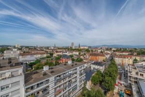 an aerial view of a city with buildings at Haut de gamme, Appt entier, vue sur tout Mulhouse in Mulhouse