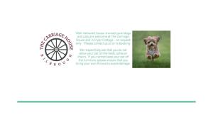 a flyer for a dog show with a picture of a dog at Apartment Two, The Carriage House, Bilbrough, York in York