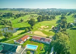 an aerial view of the golf course at a resort at Gutshof Penning in Rotthalmünster