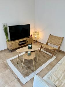 Μια τηλεόραση ή/και κέντρο ψυχαγωγίας στο Les Villas du Lignon - Votre escapade en Ardèche avec piscine privée