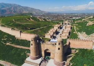 an aerial view of a castle on a hill at Home hearth - Домашний очаг in Dushanbe