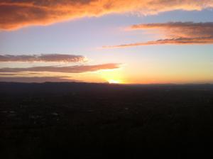 The sunrise or sunset as seen from a vidéki vendégházakat or nearby