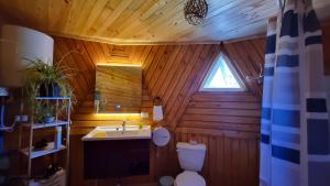 Habitación con baño con aseo y lavabo. en ANGEL DOMO, en Puerto Montt