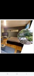 Ένα ή περισσότερα κρεβάτια σε δωμάτιο στο Studio cosy proche de Rennes