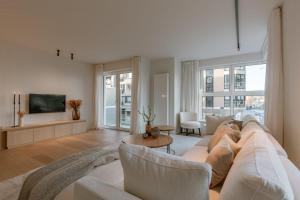 Ruang duduk di Luxury apartment with parking in Knokke