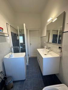 a bathroom with a sink and a toilet at Eufonia Gemelli Apartment in Rome