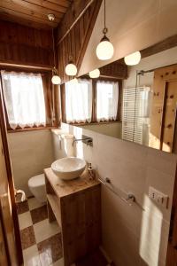 a bathroom with a sink and a toilet at App Carolina in Creazzo