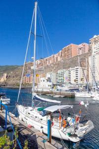 un barco está atracado en un muelle en el agua en Radazul Seafront Marina 9, en El Rosario