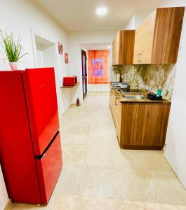 Kuchyň nebo kuchyňský kout v ubytování YS Apartments