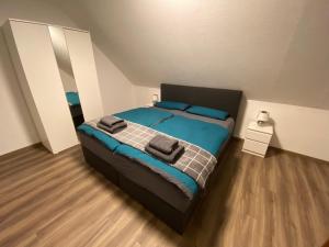Postel nebo postele na pokoji v ubytování Appartement am Kaibach - Küche - Balkon - Bad
