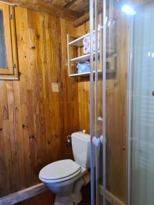Koupelna v ubytování Chalet à Brazey-en-Morvan