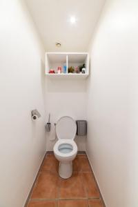 梅濟約的住宿－Appartement Gardhenn Stadium LCLD Arena Groupama Lyon，一间位于客房内的白色卫生间的浴室