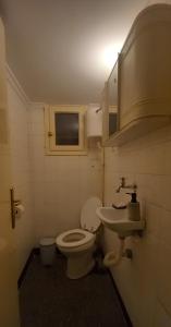 a bathroom with a toilet and a sink at Modern Home in Thessaloniki