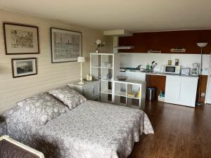 Postel nebo postele na pokoji v ubytování Grand Studio Vue Mer et Jardin