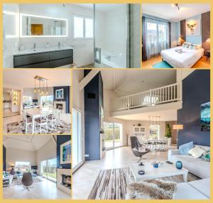 a collage of photos of a house at Villa T5 Luxury Marcellaz in Marcellaz