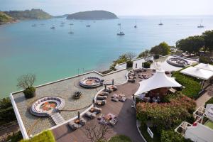 an aerial view of a resort with a view of the water at The Nai Harn in Nai Harn Beach