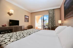 a hotel room with a bed and a television at Hotel Puerto Palace in Puerto de la Cruz