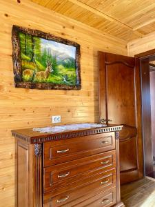 Televízia a/alebo spoločenská miestnosť v ubytovaní Goretsʹ family home + 32 fotografií
