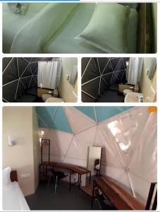 dwa zdjęcia pokoju z namiotem w obiekcie LemonGrass Hill by Triospyr w mieście Thodupuzha
