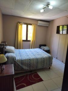 ein Hotelzimmer mit einem Bett und einem Fenster in der Unterkunft Salta eco alojamiento in Salta