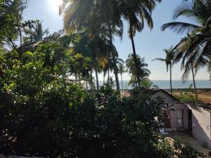 a view of the beach from the house at Sea Shade in Udupi