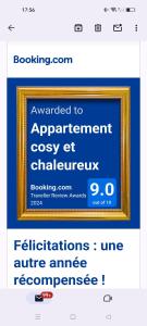 Appartement cosy et chaleureux في سانت آرنول-أون-إيفلين: صورة شاشة لموقع عليه لوحة مكتوب عليها تكاليف الاستحقاق في الوسط