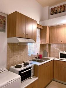 Kuchyň nebo kuchyňský kout v ubytování ZERVOS STUDIOS AND APARTMENTS