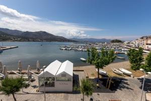 a view of a harbor with boats in the water at EDIFICI ROSA - Exclusivo apartamento en primera línea in Port de la Selva