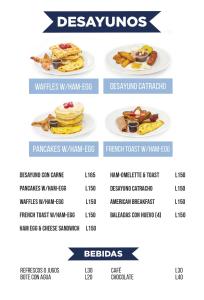 a menu of the desserts at desavenges at WE Hotel, La Lima in La Lima