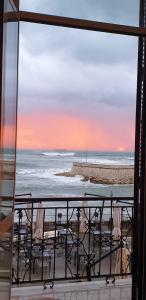 a view of the beach from a window at Mowita in Civitavecchia