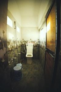 a bathroom with a toilet in a room at Gokul farm house in Sasan Gir