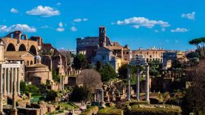 a view of the city of rome with buildings at DOMUS LAURA Rione MONTI in Rome