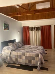 sypialnia z łóżkiem i oknem w obiekcie Amplia habitación con Jacuzzi w mieście Valdivia