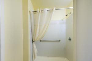 a shower with a shower curtain in a bathroom at Americas Best Value Inn Santa Rosa in Santa Rosa