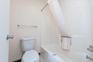 een badkamer met een toilet en een douche bij Sunrise Inn in Eastman