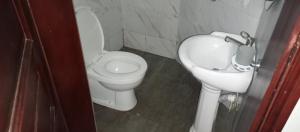 a bathroom with a toilet and a sink at Pals Inn in Busia