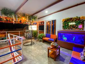 Istumisnurk majutusasutuses Acuarios Hostal
