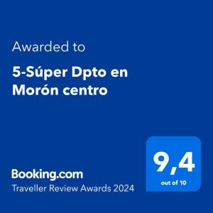 תעודה, פרס, שלט או מסמך אחר המוצג ב-5-Súper Dpto en Morón centro