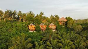 an aerial view of a resort in the jungle at Kalma Bamboo Eco Lodge in Kuta Lombok
