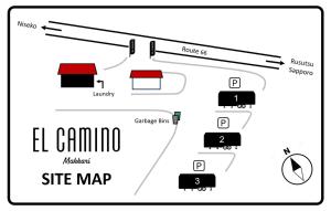 un diagrama esquemático de un mapa del emplazamiento con un marcado del emplazamiento en EL CAMINO Makkari, en Makkari