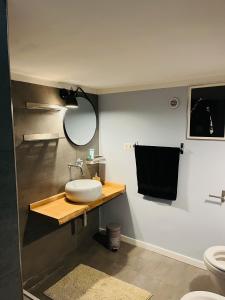 a bathroom with a sink and a mirror at Loft Trastevere station in Rome