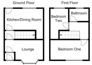 dois diagramas de uma planta de uma casa em Convenient 2 bedroom House in Darlington em Darlington