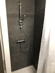 a shower with a hose in a bathroom at Bospark Wolfsven - BPW 1110 in Mierlo