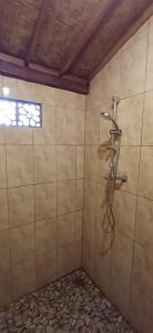 a bathroom with a shower in a wall at Jembrana Bali Homestay in Pengambengan