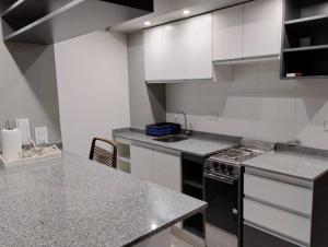Cuisine ou kitchenette dans l'établissement Moderno y cómodo departamento